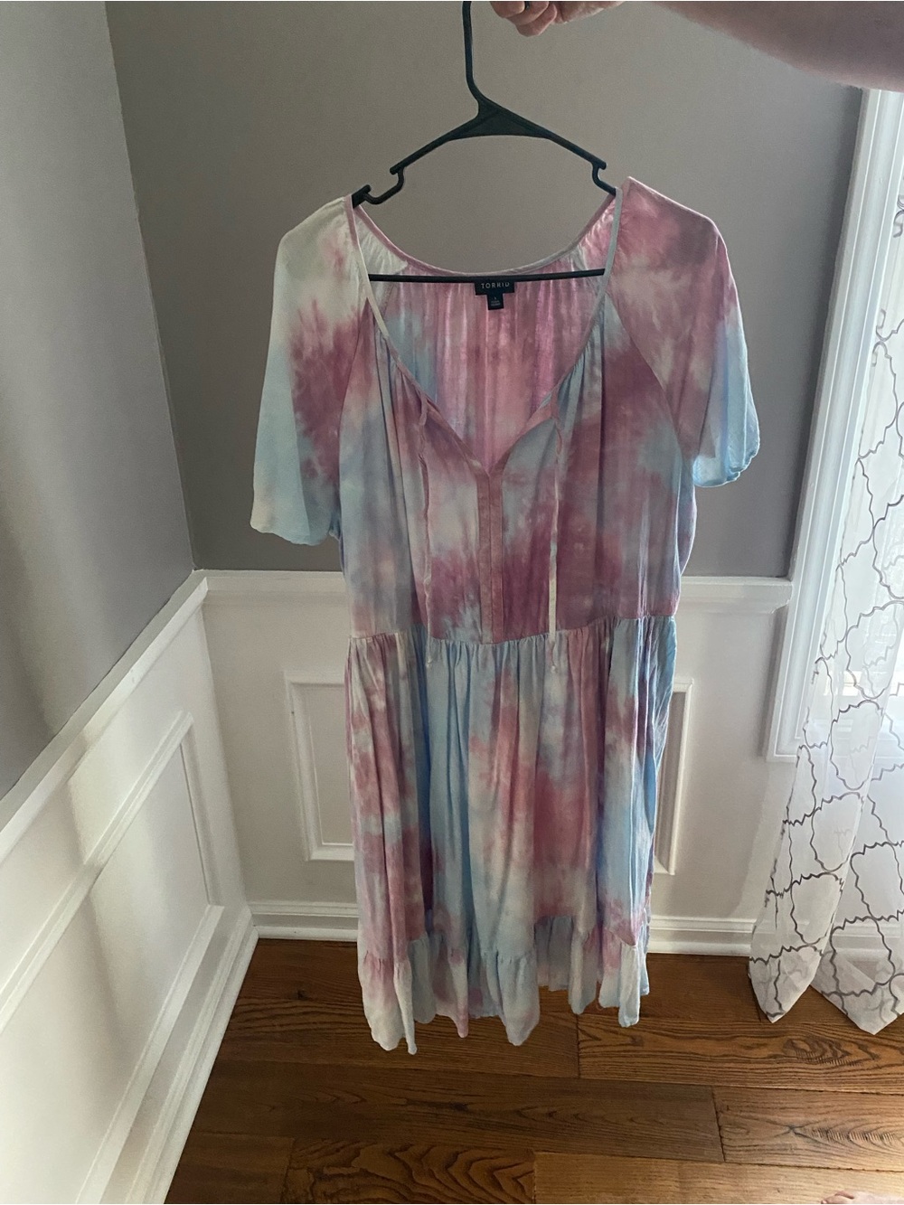 torrid Pink & Light Blue Sheer Tie-Dye Maxi Dress